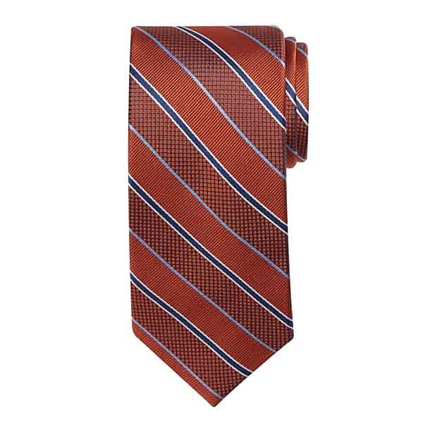 Joseph Abboud Men's Narrow Multi-Texture Stripe Tie Orange - Size: XLONG TMW87BT80145