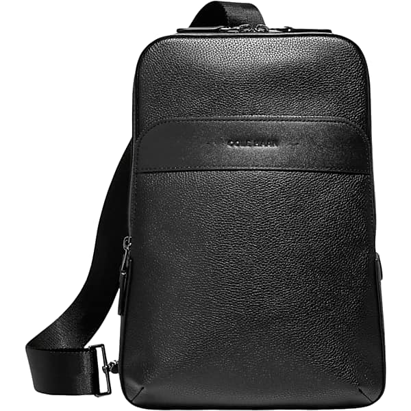 Cole Haan Men's Triboro Leather Sling Bag Black - Size: One Size TMW87CB80002
