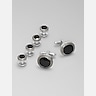 Pronto Uomo Round Black Obsidian Antique Border Cufflink & Stud Set