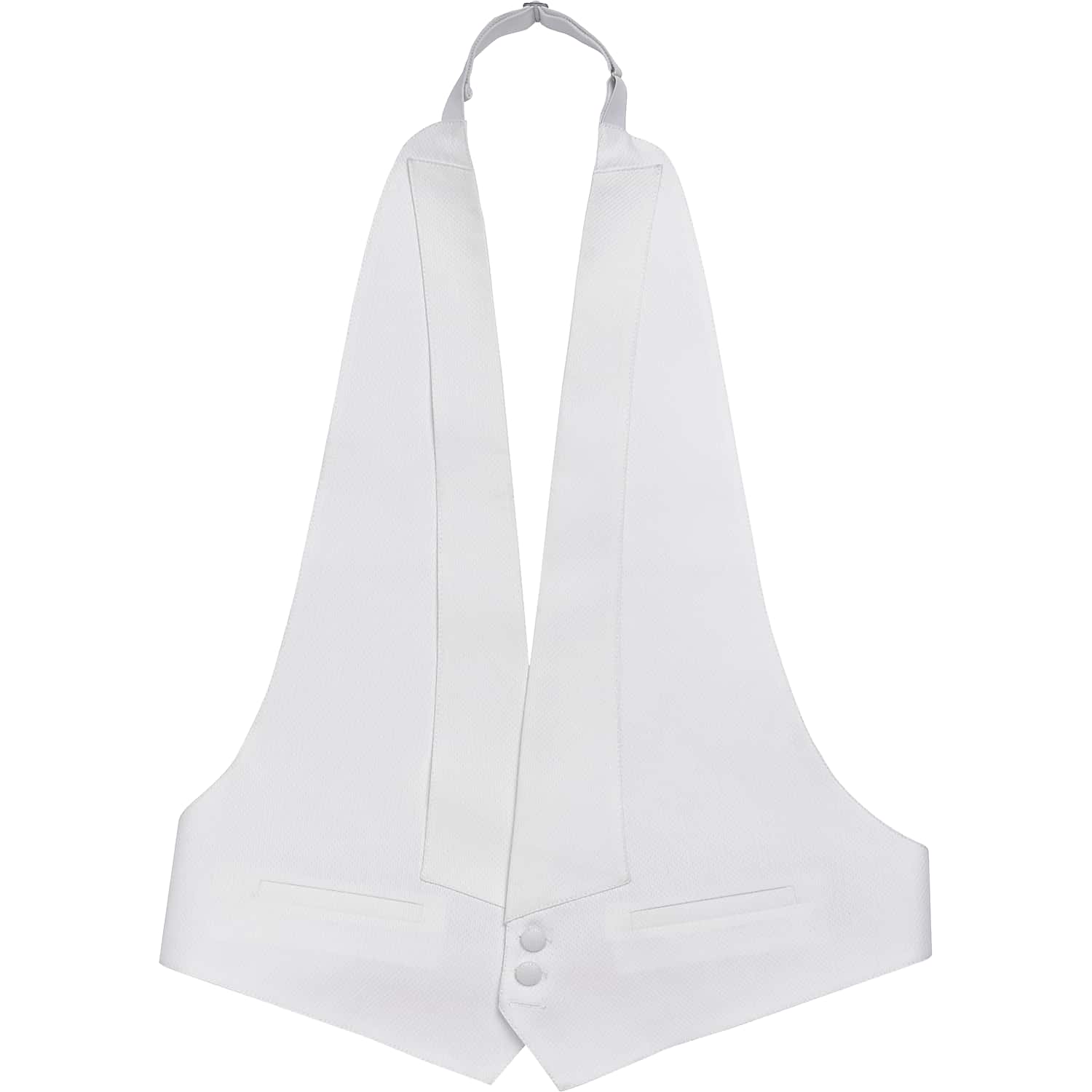 Pronto Uomo Men’s Formal Suit Vest in White – One Size Adjustable Tuxedo Waistcoat for Weddings, Proms and Black-Tie Events