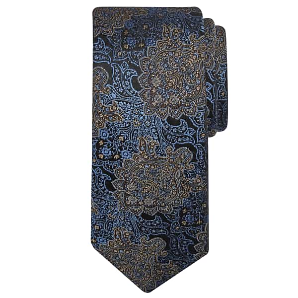 Joseph Abboud Big & Tall Men's Narrow Ornamental Floral Brocade Tie Tan - Size: XLONG TMW88B680118