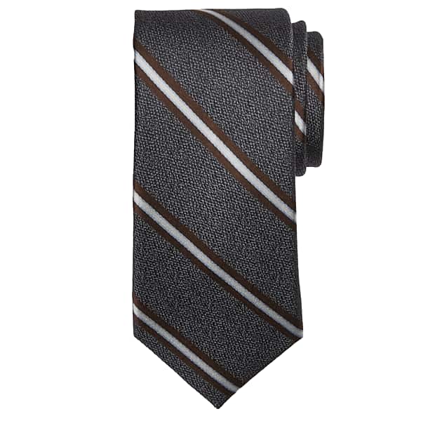 Joseph Abboud Men's Maglia Diagonal Stripe Tie Brown - Size: XLONG TMW88BA80103