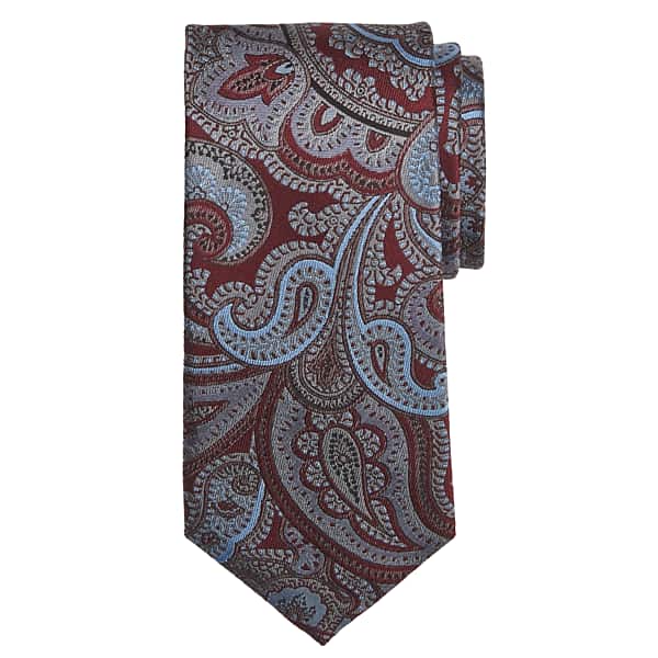 Joseph Abboud Big & Tall Men's Narrow Giga Paisley Tie Burgundy - Size: XLONG TMW88BC80106