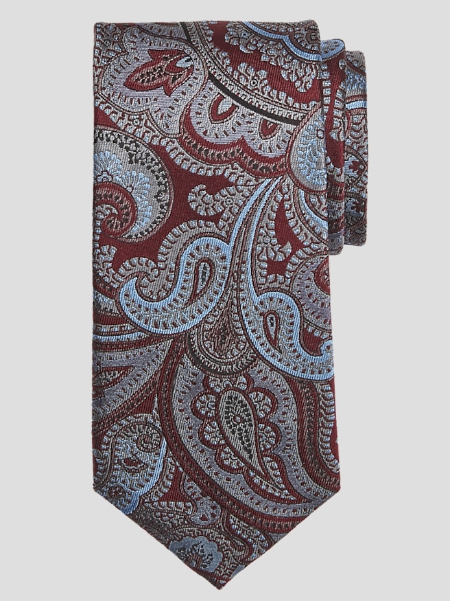 Joseph Abboud Men's Narrow Giga Paisley Tie , Burgundy