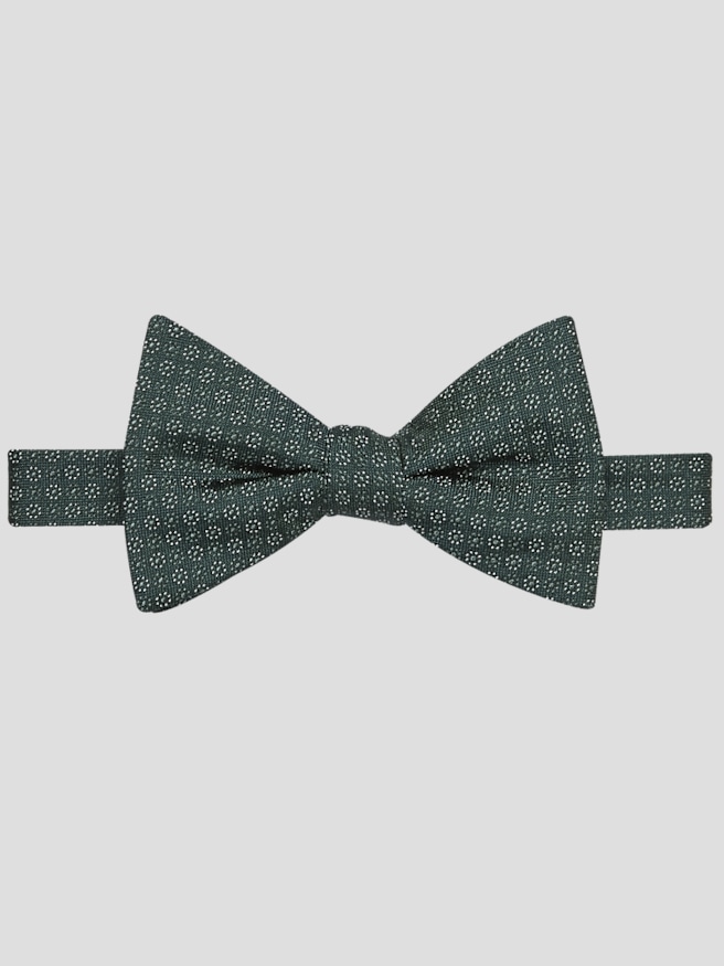 Awearness Kenneth Cole Men's Pinpoint Neat Silk Blend Pre-Tied Bow Tie , Green