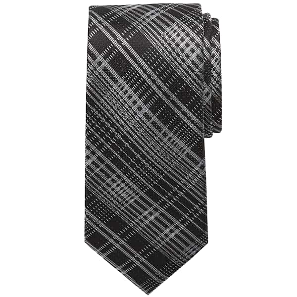 Awearness Kenneth Cole Men's Narrow Stitch Plaid Tie Black - Size: XLONG TMW88BU80102