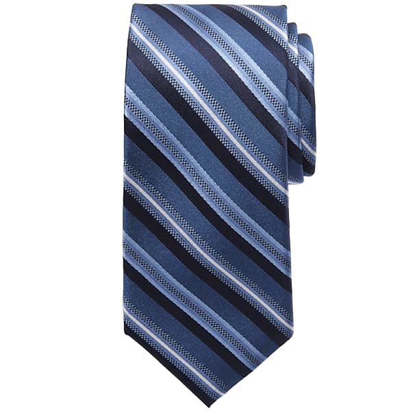 Awearness Kenneth Cole Men's Narrow Satin Stripe Tie Navy - Size: XLONG TMW88BW80101