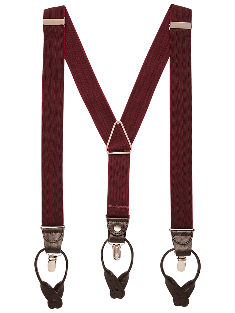 Men's Warehouse (NWT) Silk Suspenders (Braces) with Leather Fittings