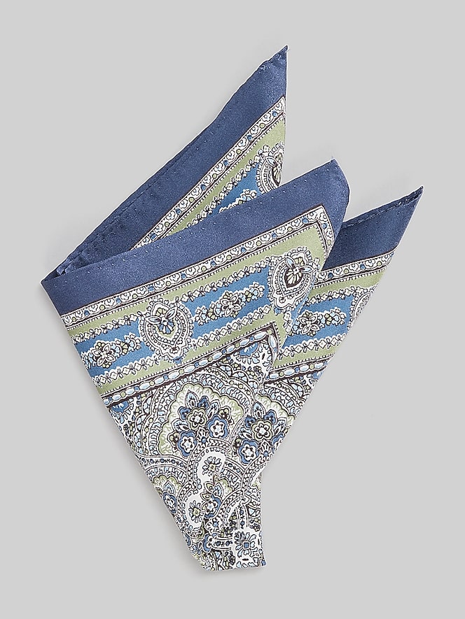 Joseph Abboud Soft Washed Bandana Pocket Silk