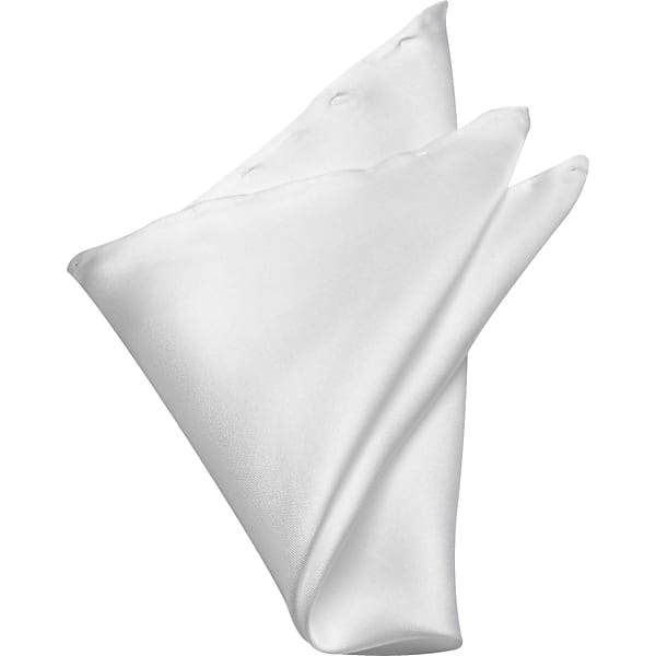 Joseph & Feiss Gold Men's Solid Silk Pocket Square White - Size: One Size TMW88MM80019