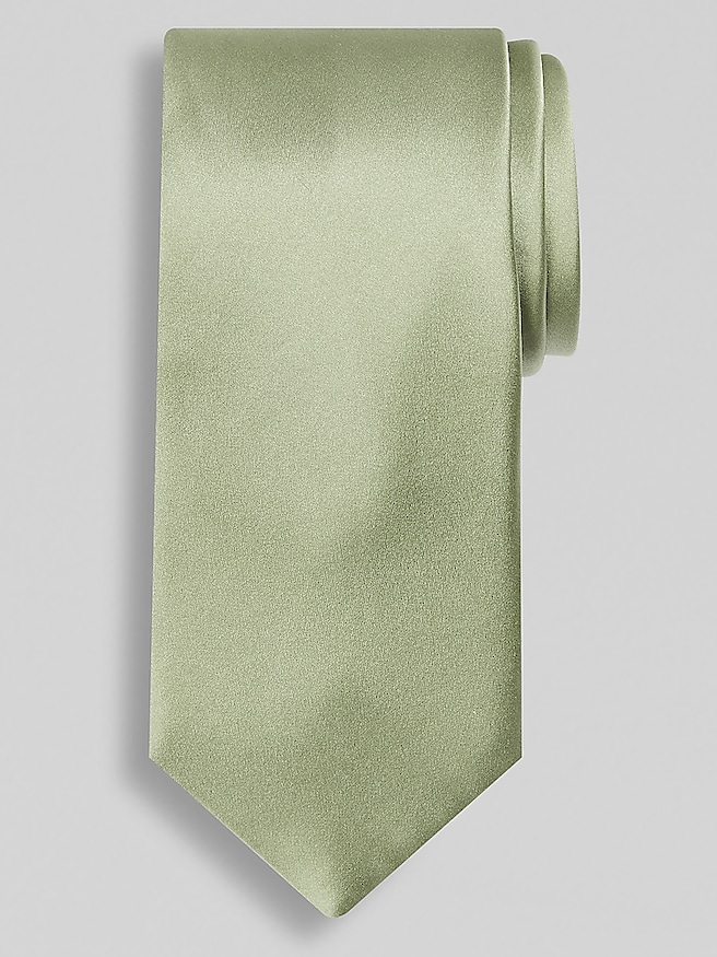 Pronto Uomo Men's Narrow Silk Tie , Pistachio / Blue