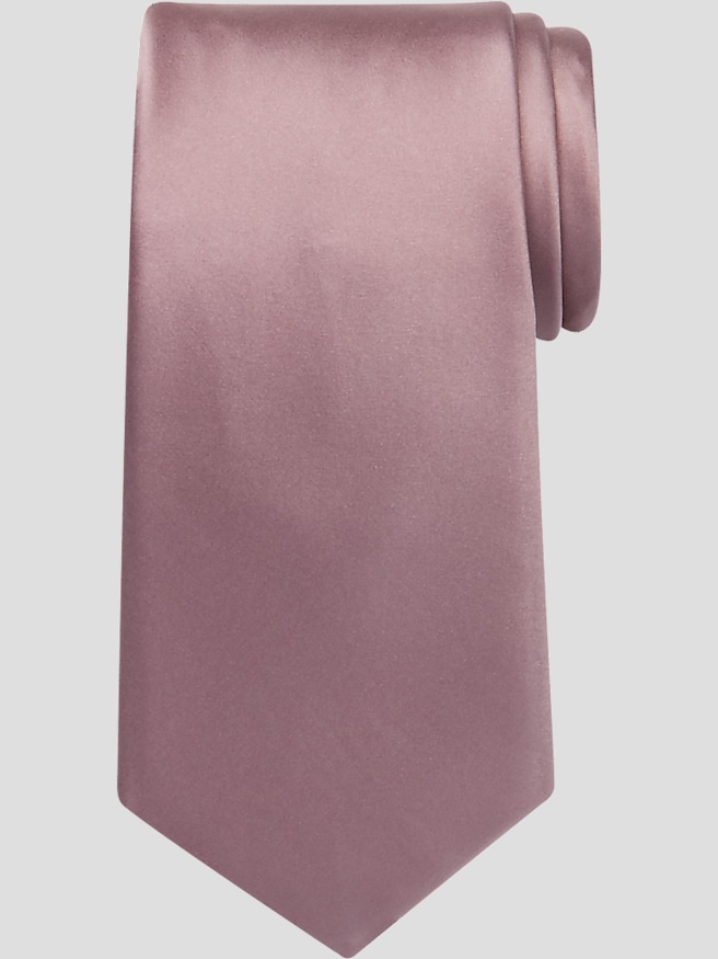 Pronto Uomo Men's Narrow Silk Tie , Quartz / Pink