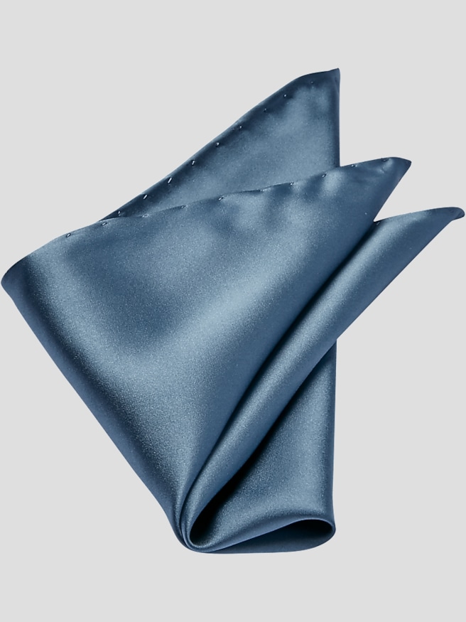 Pronto Uomo Men's Silk Pocket Square , Steel Blue