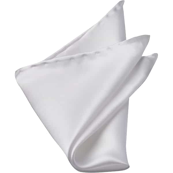 Pronto Uomo Men's Silk Pocket Square White - Size: One Size - Only Available at Men's Wearhouse TMW88PD80019
