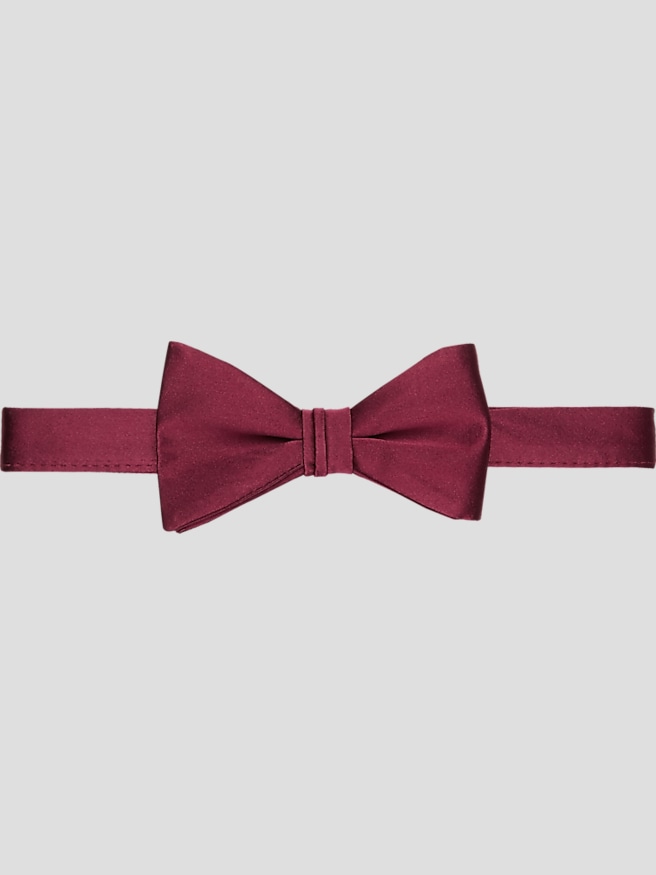 Pronto Uomo Men's Silk Pre-Tied Bow Tie Purple , Wine / Burgundy