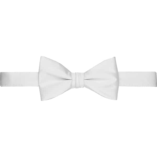 Pronto Uomo Men's Silk Pre-Tied Bow Tie White - Size: One Size - Only Available at Men's Wearhouse TMW88PE80019