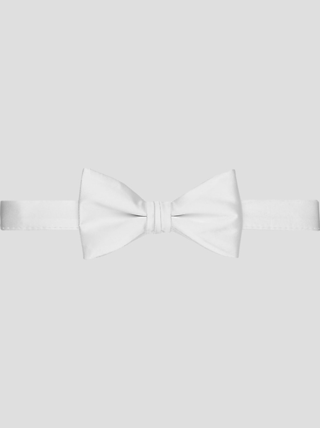Pronto Uomo Men's Silk Pre-Tied Bow Tie , White