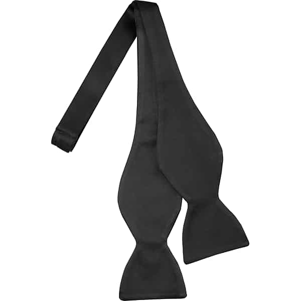Pronto Uomo Men's Solid Silk Self-Tie Bow Tie Black - Size: One Size - Only Available at Men's Wearhouse