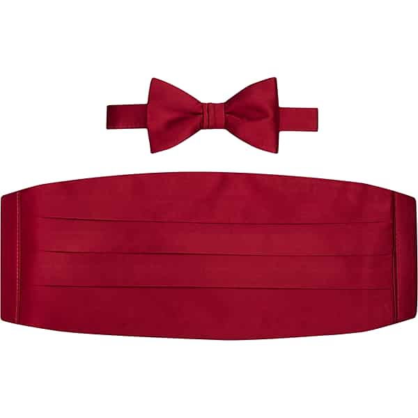 Pronto Uomo Men's Solid Silk Bow Tie & Cummerbund Set Apple - Size: One Size - Only Available at Men's Wearhouse TMW88PG80015