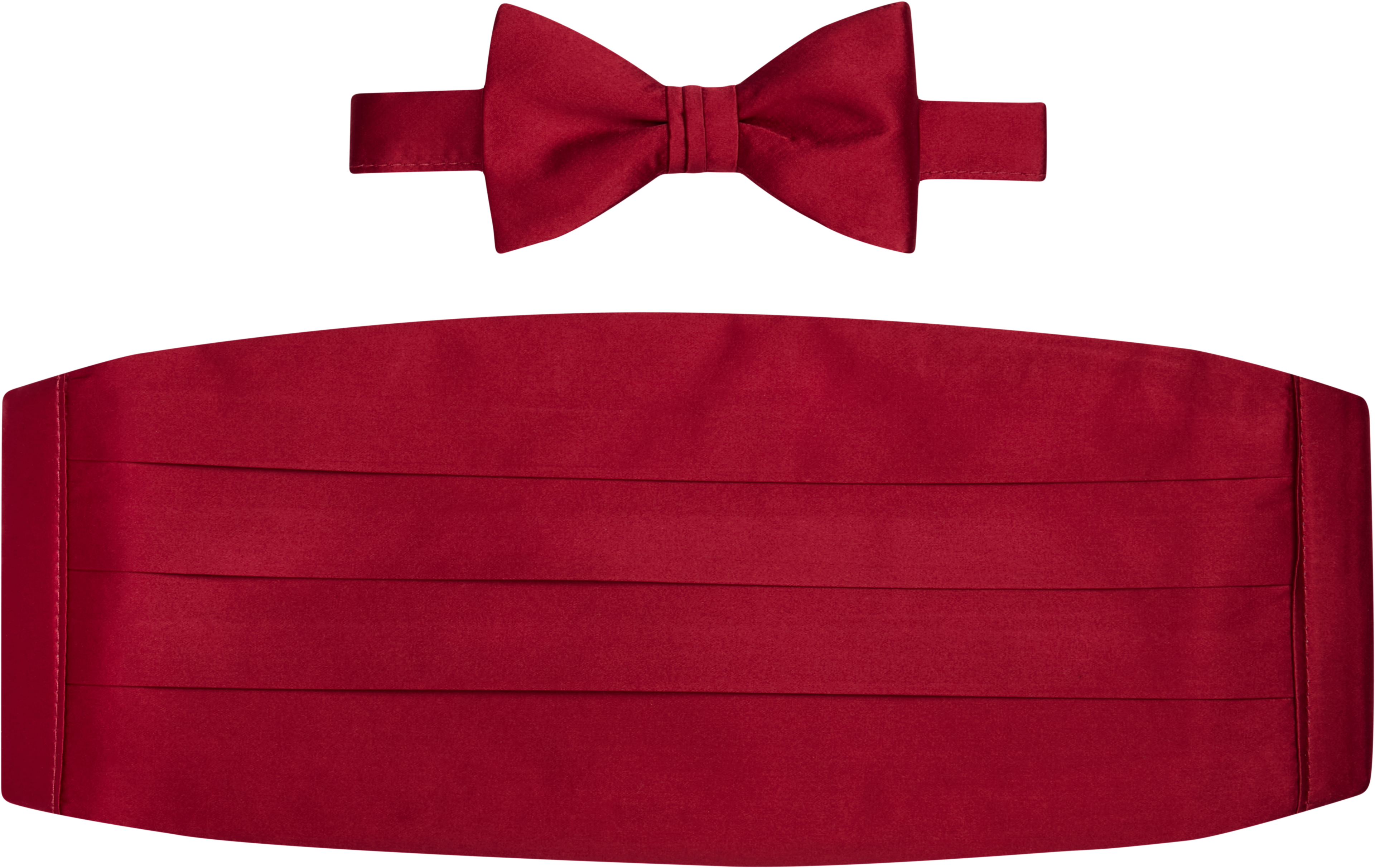 Solid Silk Bow Tie & Cummerbund Set