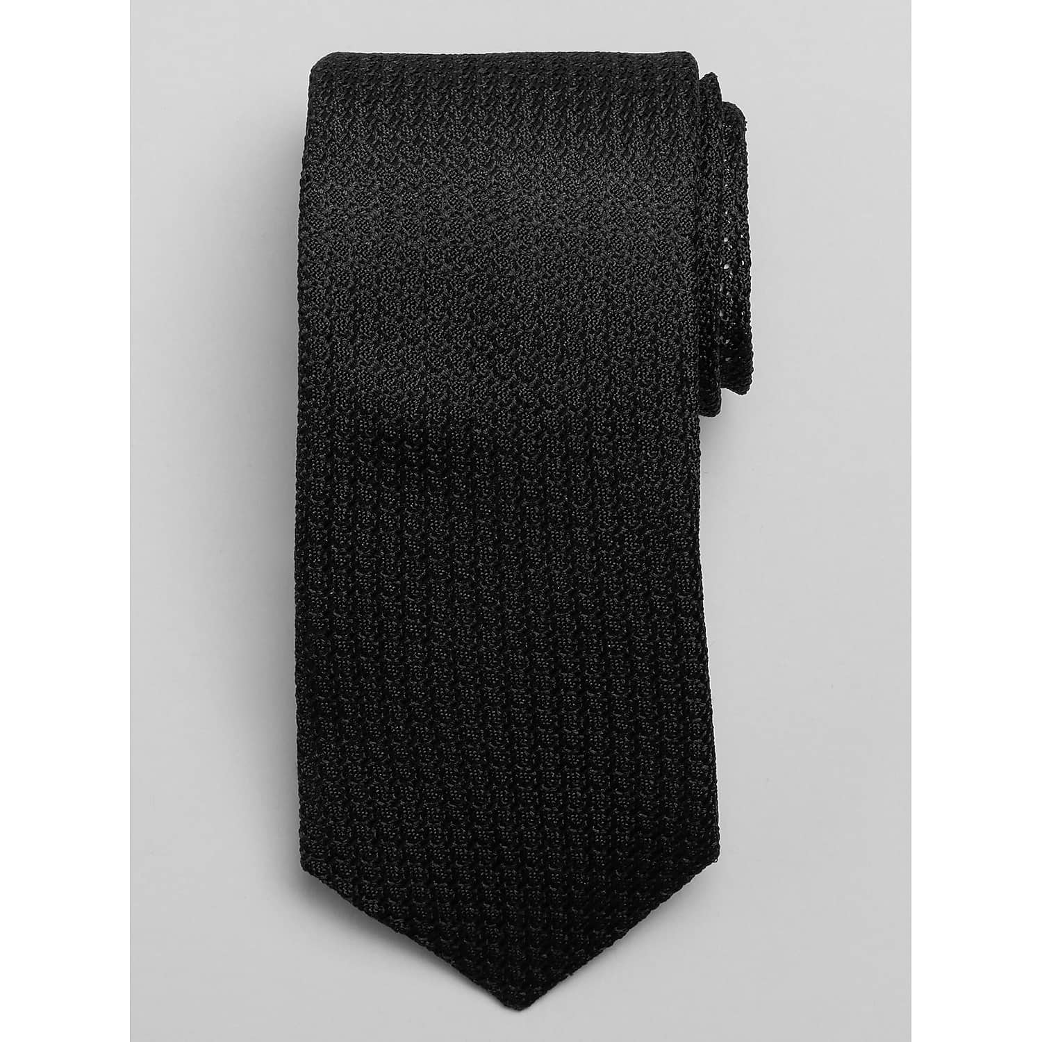 Joseph Abboud Mesh Solid Silk Tie in Black – Textured Men’s Neck Tie for Suits, Tuxedos and Formal Dress Shirts