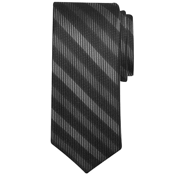 Awearness Kenneth Cole Men's Narrow Shadow Stripe Tie Black - Size: XLONG TMW89B580102