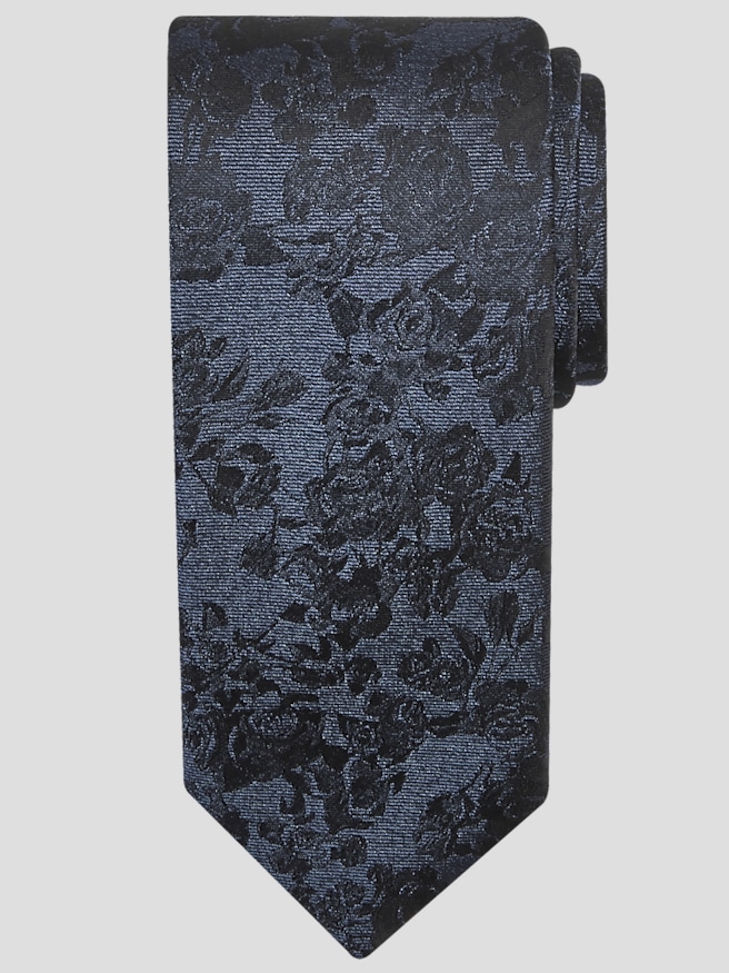 Awearness Kenneth Cole Men's Tonal Floral Tie , Navy / Blue
