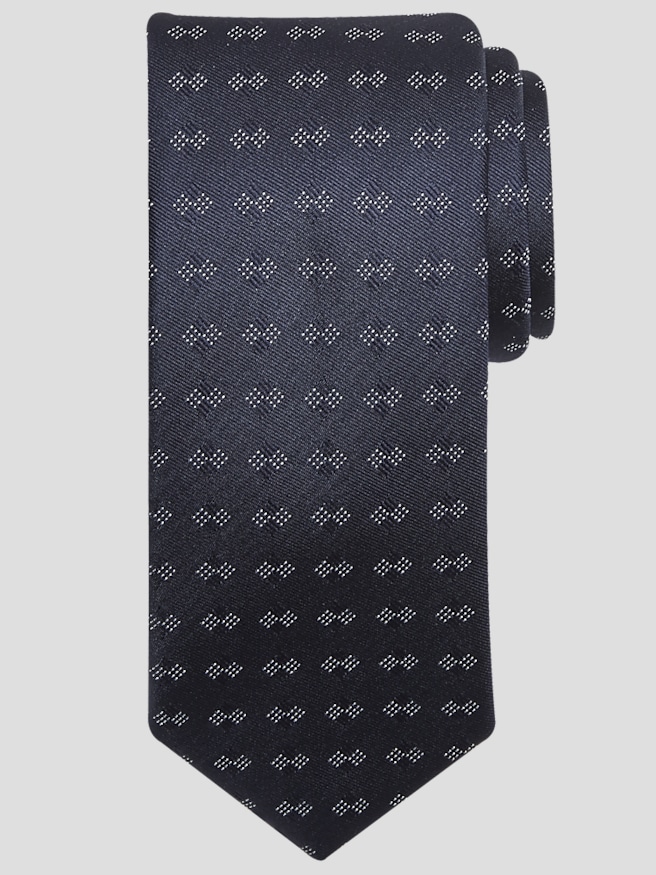 Awearness Kenneth Cole Men's Narrow Geometric Dice Tie , Navy / Blue