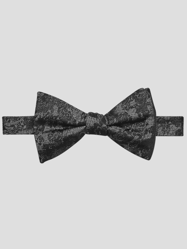 Awearness Kenneth Cole Men's Tonal Floral Pre-Tied Bow Tie , Black