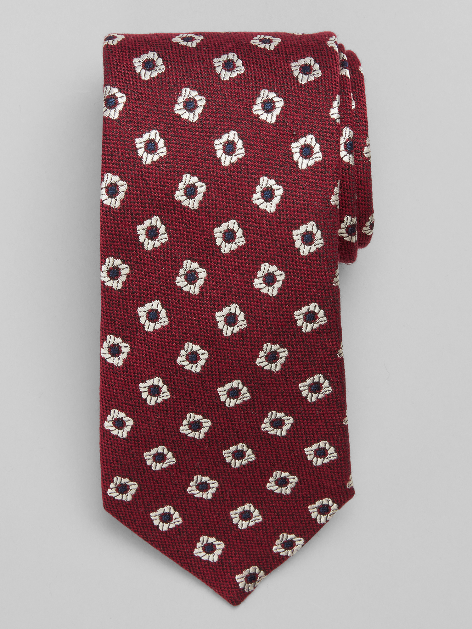 Faux Knit Floral Tie