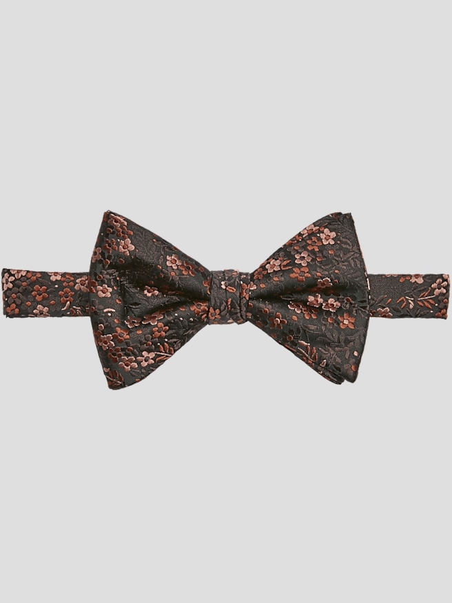 Egara Men's Floral Pre-Tied Bow Tie , Brown