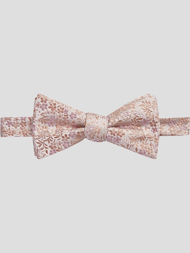 Egara Men's Floral Pre-Tied Bow Tie , Rose Gold / Brown
