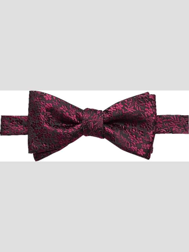 Egara Men's Floral Pre-Tied Bow Tie , Burg / Burgundy