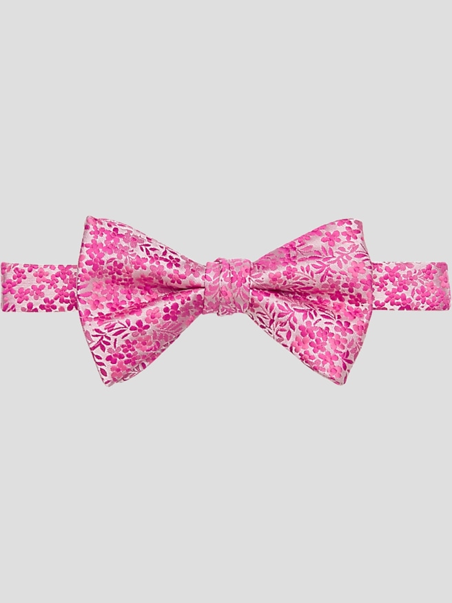 Egara Men's Floral Pre-Tied Bow Tie , Fushia / Pink
