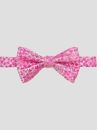 Solid Silk Pre-Tied Bow Tie