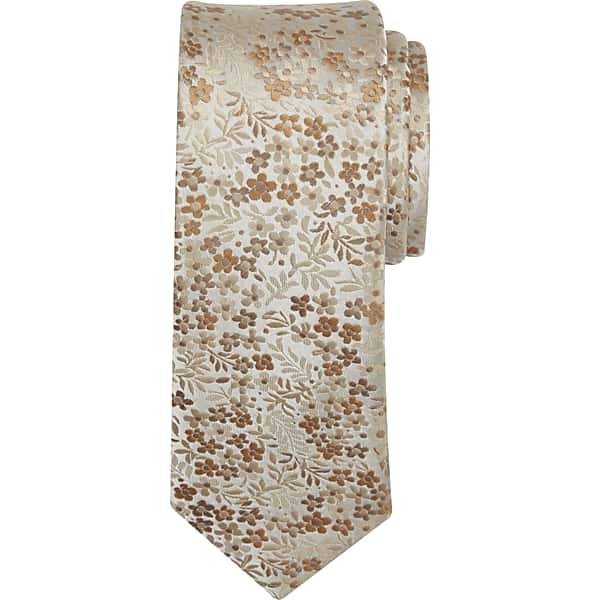 Egara Men's Narrow Petite Floral Tie Tan - Size: One Size TMW89GN80018