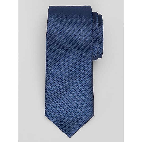 Egara Men's Faille Stripe Tie Navy - Size: One Size