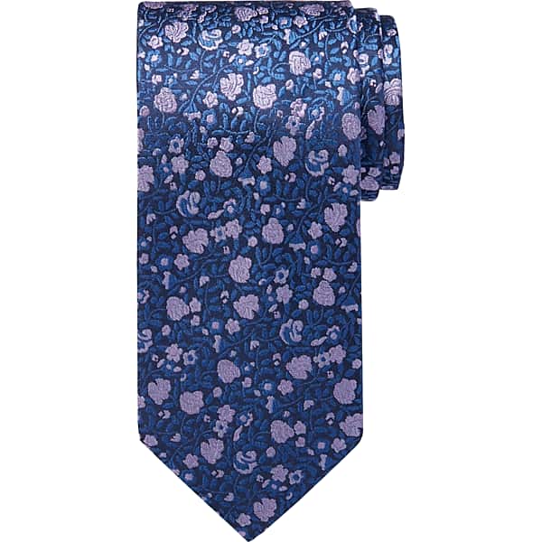 Pronto Uomo Men's Narrow Floral Silk Tie Purple/Blu Floral - Size: One Size - Only Available at Men's Wearhouse TMW89J780075