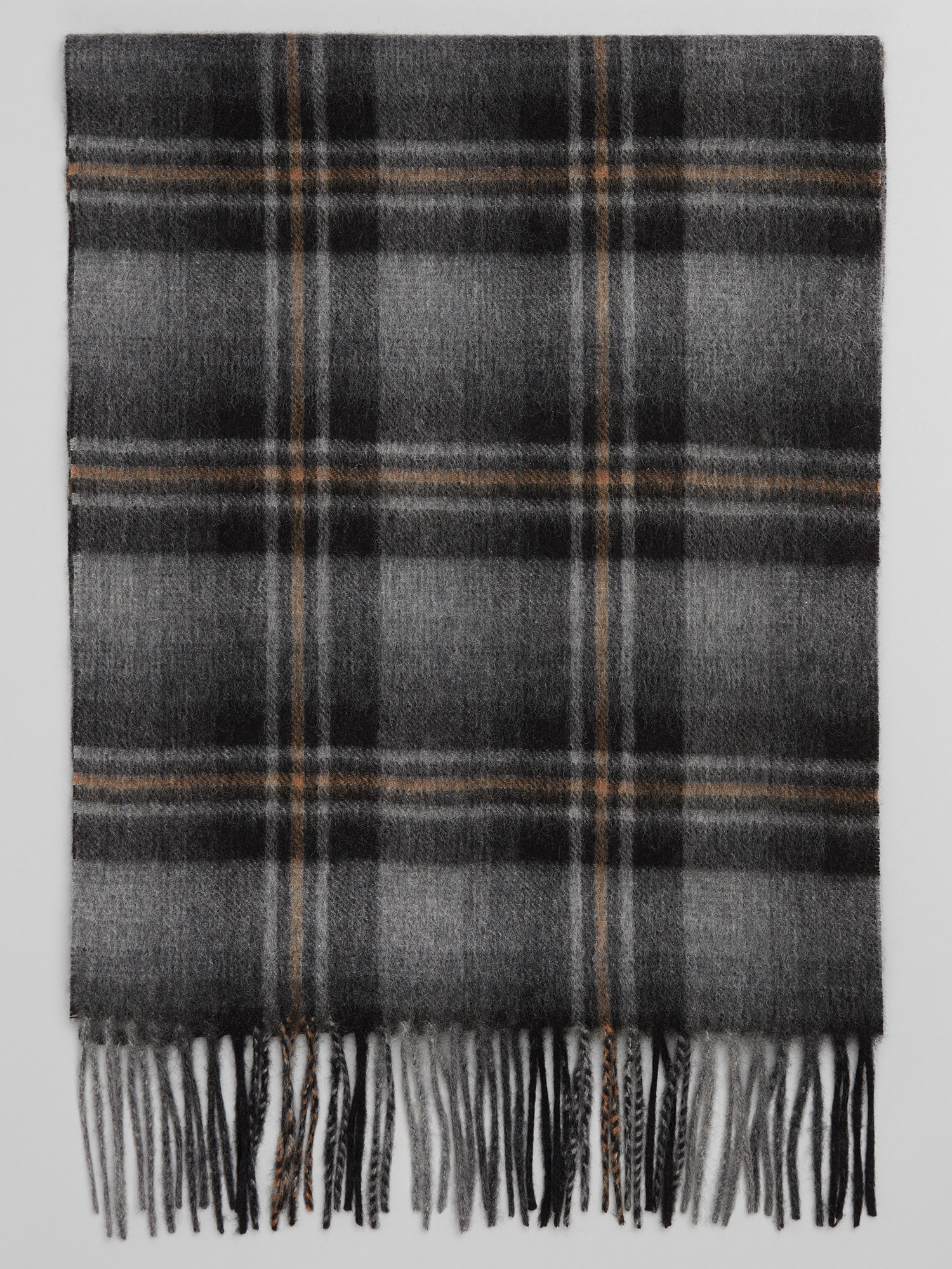 Ombre Plaid Cashmere Scarf