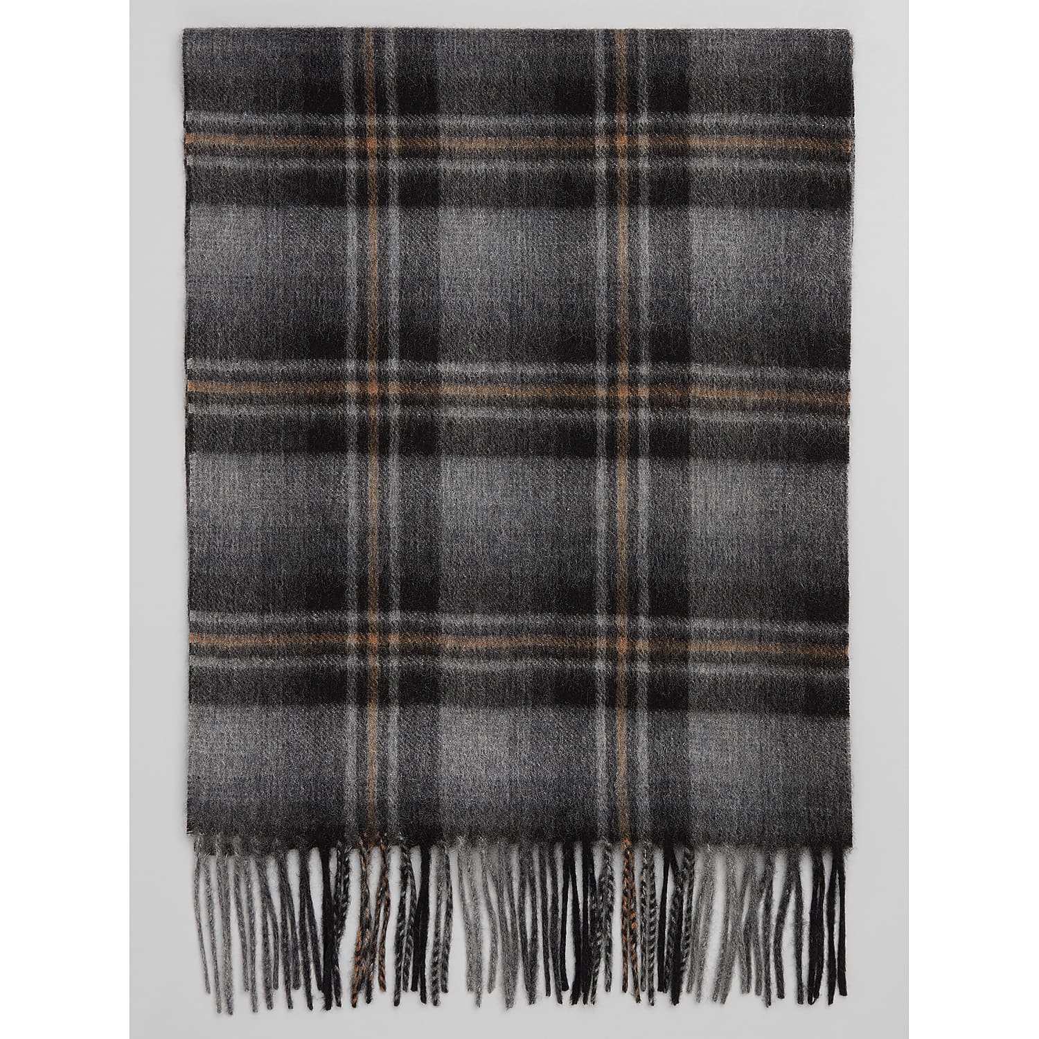 Joseph Abboud Ombre Plaid Cashmere Scarf in Black – Men’s Soft Winter Dress Scarf, One Size