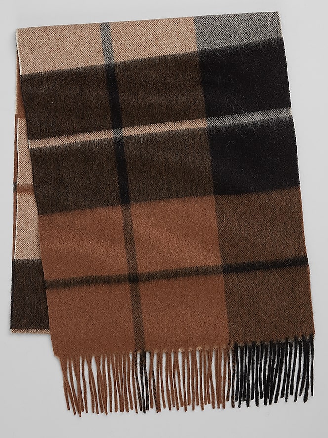 Joseph Abboud Oversized Windowpane Cashmere Scarf