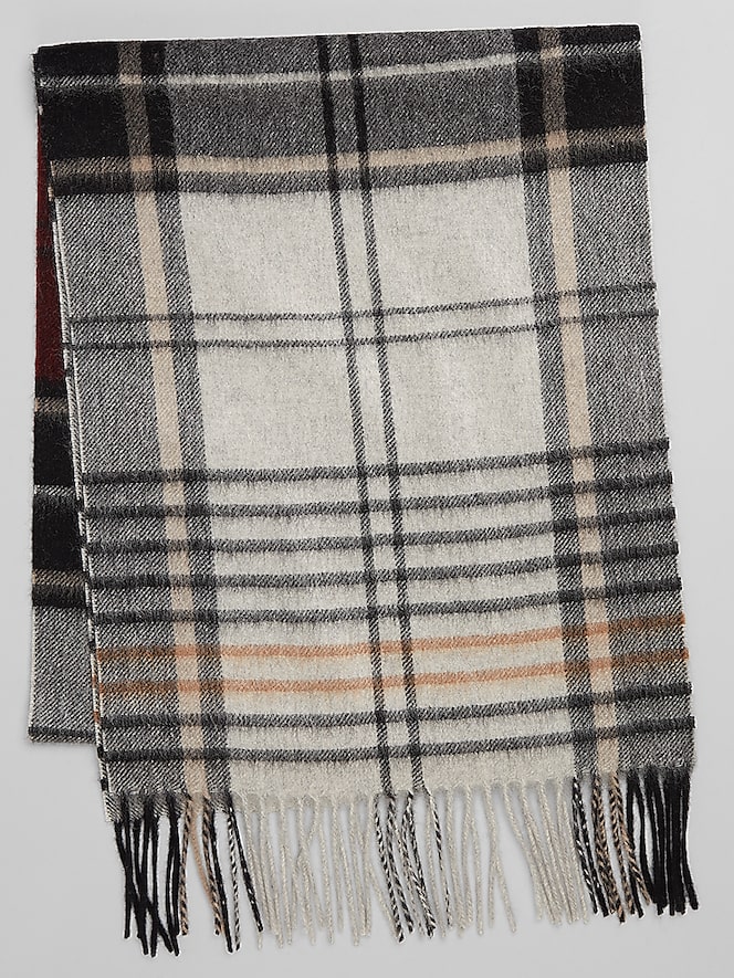 Joseph Abboud Border Stripe Plaid Scarf