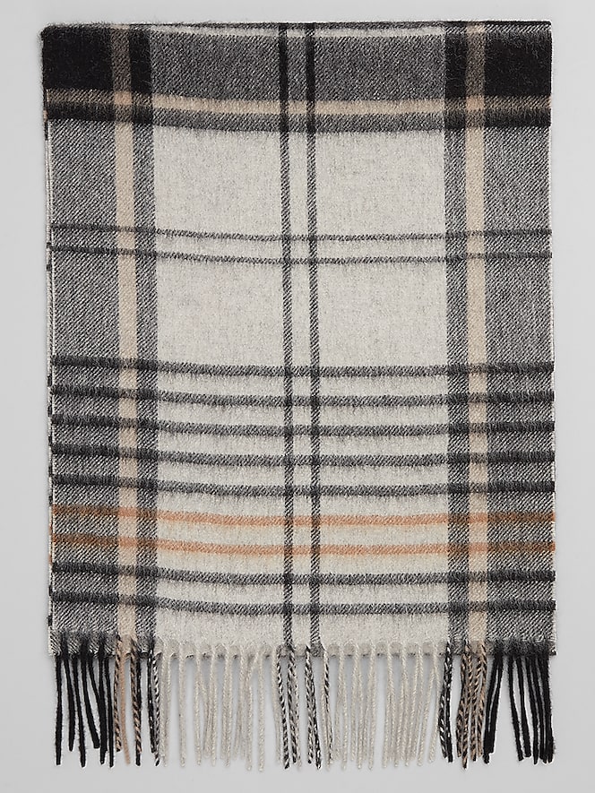 Joseph Abboud Border Stripe Plaid Scarf