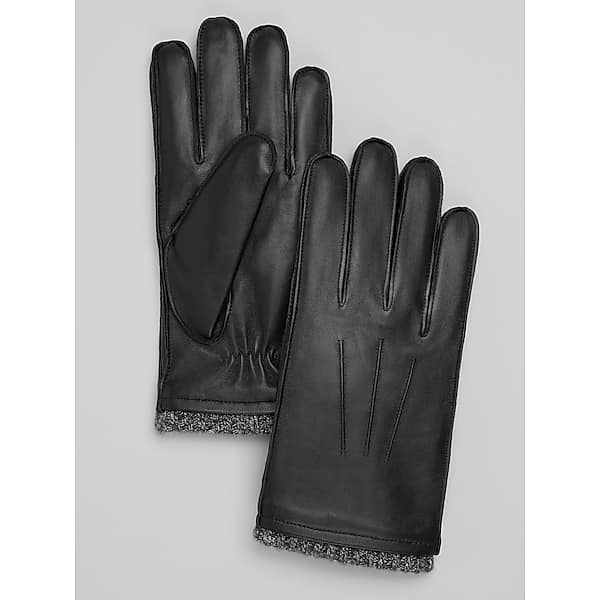 Joseph Abboud Men's Touch Tech Leather Gloves Black - Size: XL
