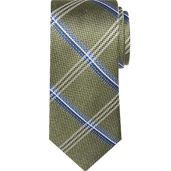 Joseph Abboud Men's Narrow Chevron Check Tie Green - Size: XLONG TMW8ABG80143