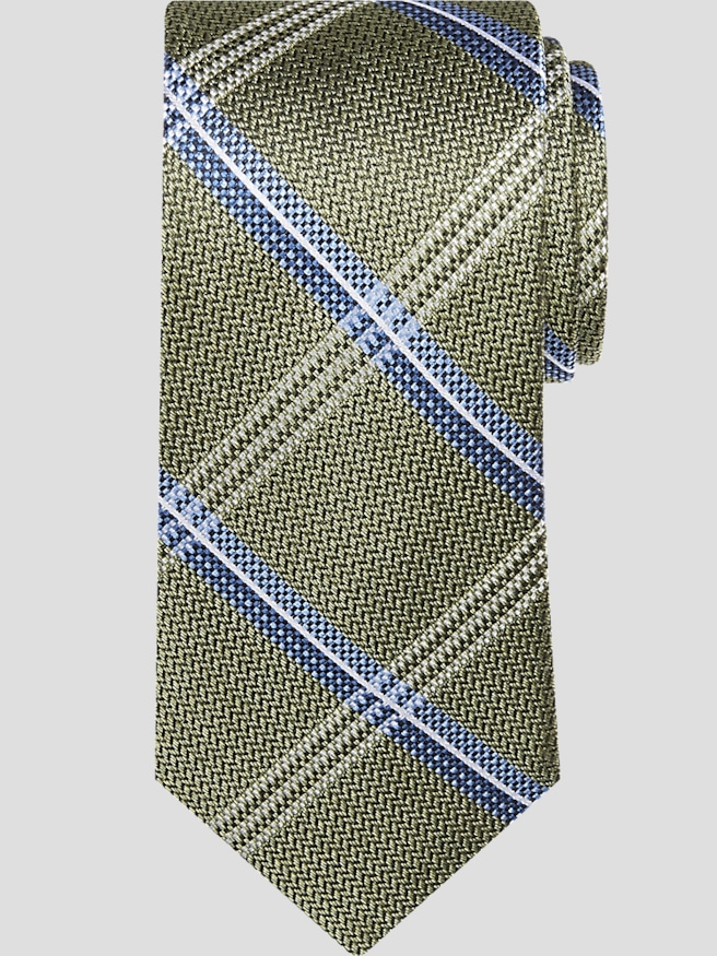 Joseph Abboud Men's Narrow Chevron Check Tie , Green