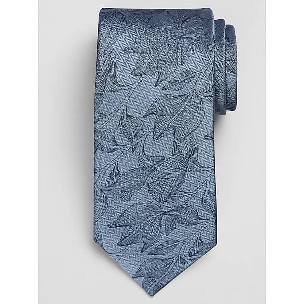 Calvin Klein Men's Narrow Tonal Botanical Tie Blue - Size: One Size TMW8ABL80004