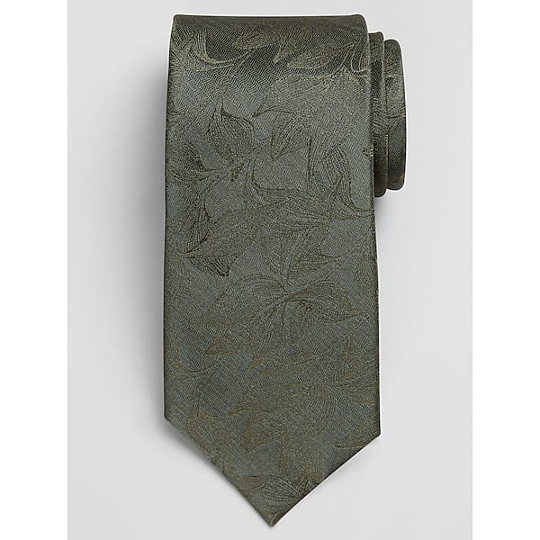 Calvin Klein Men's Narrow Tonal Botanical Tie Green - Size: One Size TMW8ABL80043