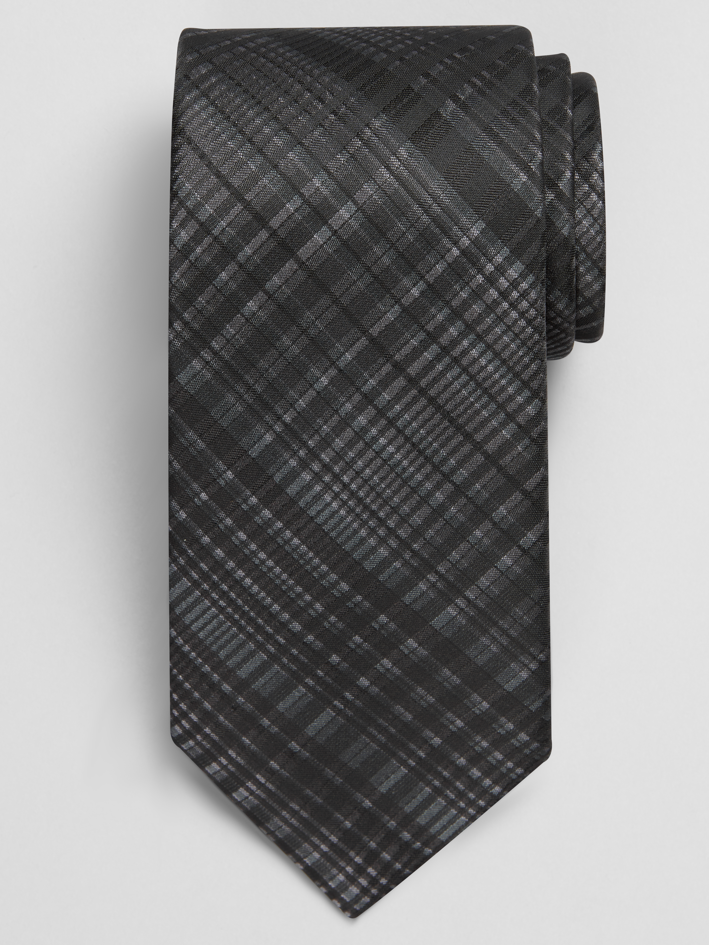 Narrow Ombre Plaid Tie