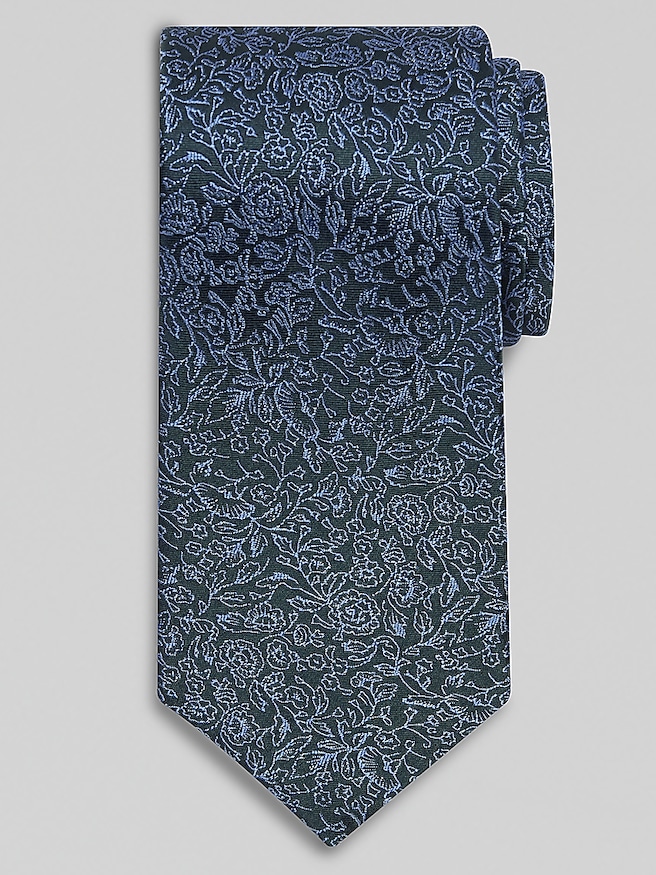 Joseph Abboud Big & Tall Men's Narrow Ginkgo Leaves Tie , Green